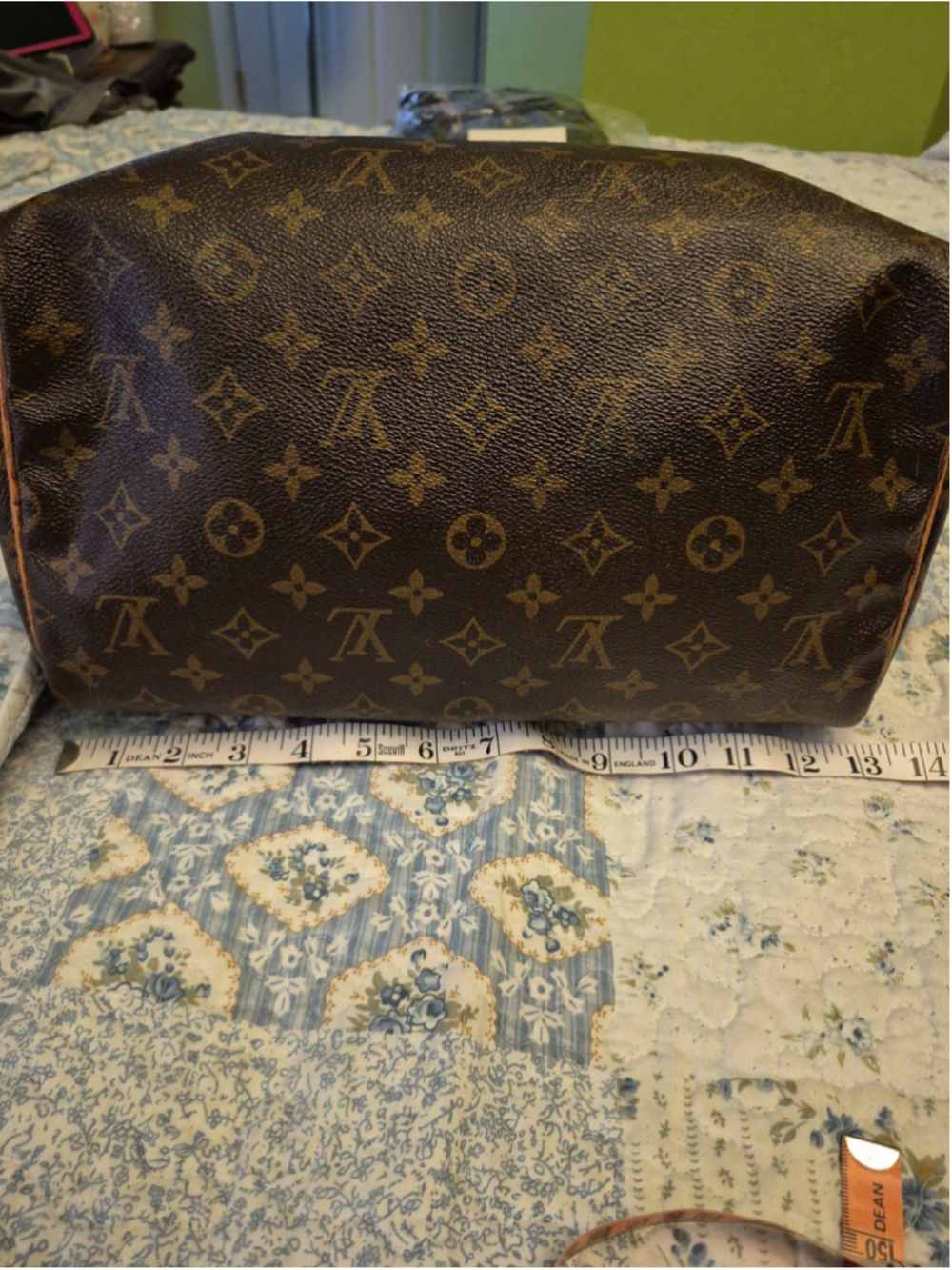 Louis Vuitton Monogram Canvas Satchel in Brown and Tan Leather Trim Vintage - Picture 3 of 12